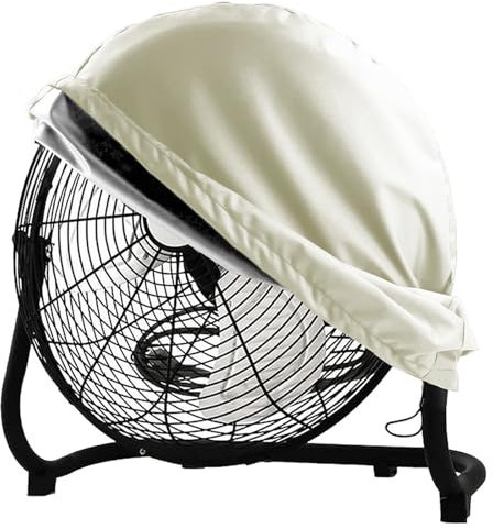 YOHOCS Industrial Fan Cover, Waterproof & Dustproof Floor Fan Cover for Most 18 20 24inch High Velocity Drum Fan, Heavy Duty Outdoor Floor Fan Cover,Beige