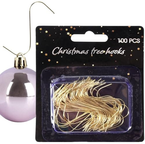 Aufhänger für Weihnachtskugeln Kugelaufhänger Haken für Tannenbaumkugeln goldfarben 4 cm 100 STK.