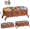 QILICZ Elevated Cat Food and Water Bowl with 3 Tilted Bowls for Kitten, Cat and Small Dog