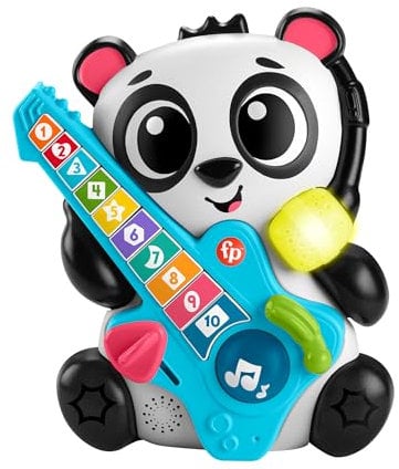 Fisher- Price Animal Band - Gina la Pandina Impariamo a Contare, panda interattivo per l'apprendimento con 10 tasti e 70 canzoni, luci, suoni e microfono, giocattolo per bambini, 9+ mesi, HYL03