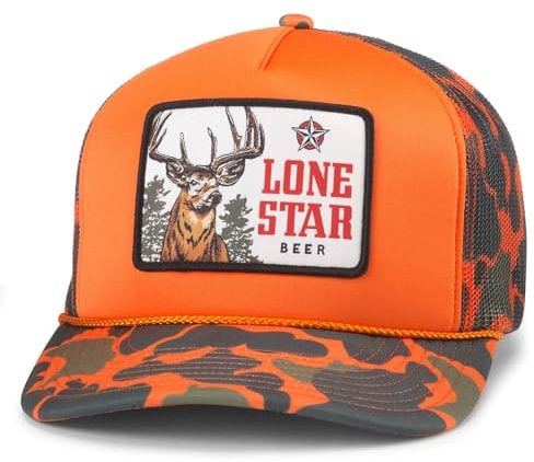 AMERICAN NEEDLE Texas Lone Star Beer Patch Unisex verstellbare Snapback Baseballmütze, Orange (Mallard Foamy), Einheitsgröße