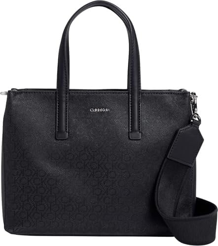 Calvin Klein Damen Tote Bag Tasche Must Mono Klein, Schwarz (Ck Black), Einheitsgröße