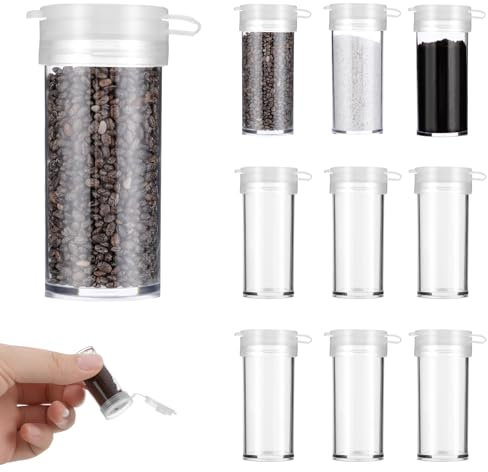cobee Juego de 10 mini saleros de plástico, 6 g, con tapa, salero y pimentero, pequeño, pequeño, para viajes, para exteriores y especias para el hogar, para camping