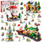 Ulikey Weihnachten Bauset, 24 Sammelüberraschungen, 28-in-1 Weihnachtsbaustein Spielzeug für Kinder ab 6 Jahre, Weihnachten Bausteine Set mit Weihnachtsmann Baum Zug Haus Bauspielzeug