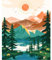 hoshiron Peinture par Numéro Adulte/Enfant, DIY Paint by Numbers Kit sans Cadre 30 x 40 cm, pour Décoration Intérieure-Paysage