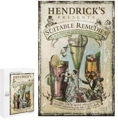 Hendrick's Gin Puzzle 1000 Pieces Jigsaw Puzzle for Adults -Funny Challenging Puzzle Perfect for Game Nights