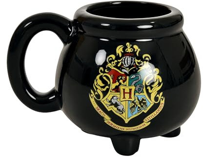 Elbenwald 3D Design Mug for Harry Potter Fans - Cauldron Design - 13 x 10 x 10 cm - 475 ml - Ceramic - Black