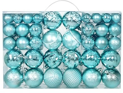 NZDFH Weihnachtsdeko Set Mint 100pcs - Weihnachtskugeln Kunststoff, Weihnachtsbaumschmuck, Personalisierte Weihnachtsbaumkugeln