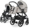 my junior® MIYO² 2in1-Kinderwagen | verstellbare Allrad-Federung | Integrierte Reflektoren | 360° unplattbare Luftkammerreifen | Babywanne klappbar, ventiliert, Wippfunktion - Nature Beige