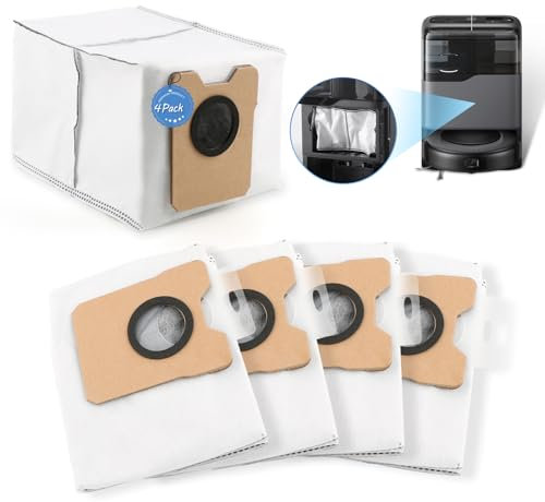 RongZy 4Pcs Sacs à Poussière pour Eufy Omni C20 Sacs à Poussière de Rechange pour Eufy Omni C10 Robot Aspirateur Accessoires