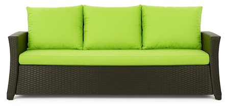 Setgarden® Bankauflage - Outdoor sitzkissen für Gartenbank für polyrattan- Polster Auflage Outdoor - Bankpolster Auflage für Sitzbank Rattan Hollywoodschaukel (Limette, 160x50x50cm)