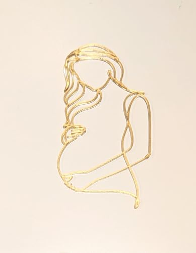 Décoration de gâteau en acrylique doré miroir silhouette de femme enceinte