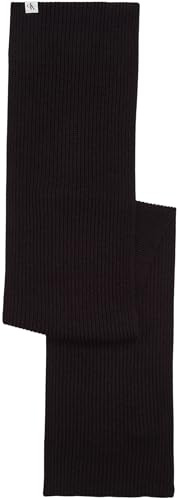Calvin Klein Kinder Unisex Schal Monogram Rib Warm, Schwarz (Ck Black), Einheitsgröße