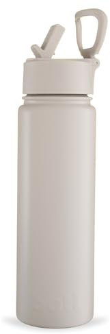 BOTL – Epic Stainless Steel Water Bottle, Leakproof Straw Lid, Insulated Bottle for Hot & Cold Drinks, 21oz 700ml sports cap with internal straw - Mushroom