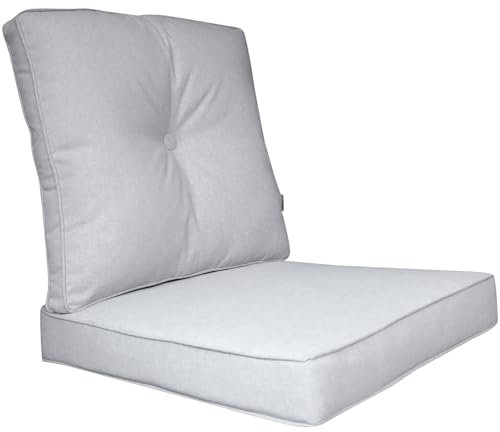 Calma Lux® Kissen Set für Sitzauflage Rattansessel,Rückenlehne Sitz, Sitzkissen Outdoor Sitzpolster Gartenstuhl, Outdoor, Auflage, Palettenkissen, Sitzkissen, Rattanmöbel (Hellgrau, 55 * 55 * 10)
