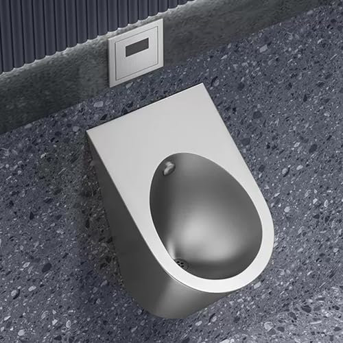 Urinario de Acero Inoxidable 304 para Hombre, montado en la Pared, con Sensor Inteligente y Resistente a Salpicaduras, Ideal para Bares y Lugares públicos (Plateado).