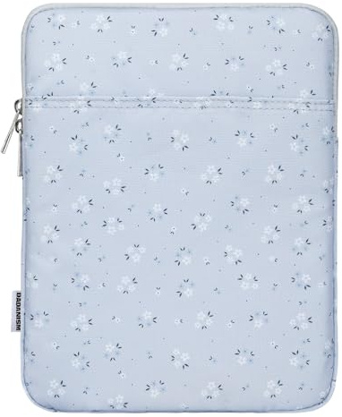Dadanism 9-11 Pouces Housse Protectrice Pochette Nylon, Motif Floral Bleu | pour iPad (A16) 11, iPad Air M4 M3 11, iPad Pro M5 M4 11, iPad 10é Gén 10,9, iPad 9/8/7é Gén 10,2, Galaxy Tab A11+ 11,