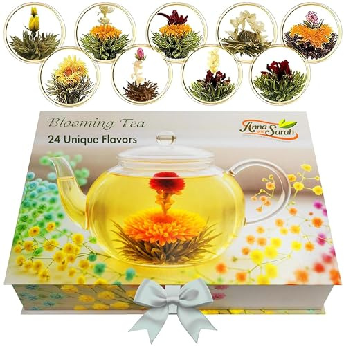 Blooming Tea & Edible Flower Infusions, Green Tea, 24 Unique Flavors