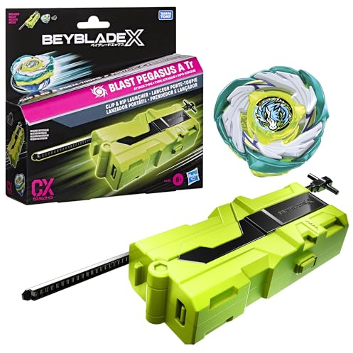 Beyblade X Clip & Rip Launcher with Takara Tomy Attack Type Top Right-Spinning Top Toy, Battling Tops Game Toys, Ages 8+