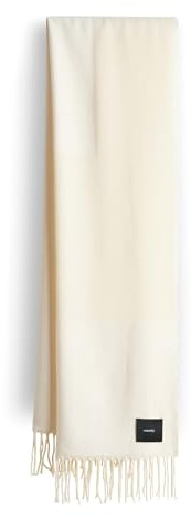 someday Damen Schal | BALMIE leichter Jacquardschal mit Fransen buttercream, 0