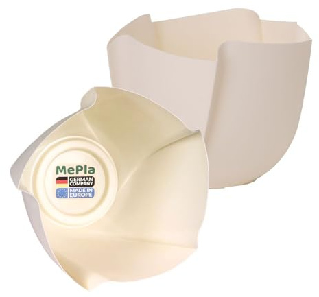 MePla - 5 Stück - Dekotopf Twister ø17 - Beige - Bruchsicher, UV-beständig & wetterfest – Pflanztopf Made in Germany für innen & außen