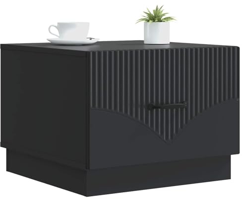 vidaXL Couchtisch mit Schubladen Schwarz 49 x 50 x 37 cm Holzwerkstoff, Stylischer Vintage-Couchtisch, rechteckig, aus hochwertigem Holz, viel Stauraum, praktischer Akzent fürs Wohnzimmer