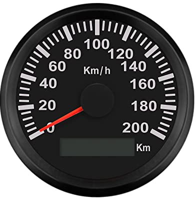 ELING KM GPS Tacho Kilometerzähler 200 km/h für Auto Marine Truck mit Hintergrundbeleuchtung 85 mm 12 V/24 V