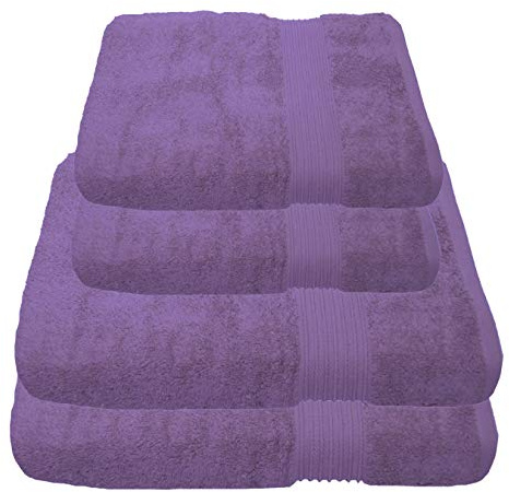 Julie Julsen 4 TLG Handtuchset 2 Badetücher 2 Handtücher Reine Baumwolle über 30 Farben Lavendel