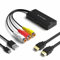 Adaptador RuiPuo de RCA a HDMI, compuesto a HDMI, compatible con 1080P, PAL/NTSC, compatible con WII, WII U, PS one, PS2, PS3, STB, Xbox, VHS, VCR, reproductores de DVD y Blue-Ray
