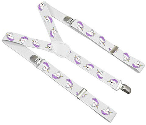 Unisex Kleine Hosenträger für Kinder Mädchen Jungen Kleinkind Baby für 2-8 Jahres alt Muster Einhorn [012]