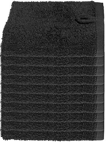 Julie Julsen 20er Pack Waschlappen 12 Farben erhältlich weich und saugstark Öko Tex Schwarz 30 x 30 cm