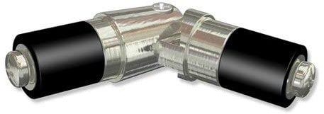 INTERDECO Gelenkverbinder/Eckverbinder für Gardinenstangen 20 mm Ø, Edelstahl Optik aus Metall