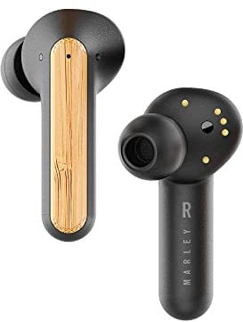House of Marley Redemption ANC - Kabellose In Ear Bluetooth Kopfhörer, aktive Geräuschunterdrückung, 28 Stunden Spielzeit, USB-C Schnellladung, umweltfreundliches Bambusholz - Schwarz