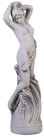 gartendekoparadies.de Erotische Frauen-Statue, Steinfigur, H. 84 cm, 28 kg, Grau, frostsicher aus Steinguss für Außenbereich