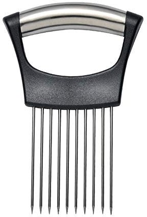 Hovico Stainless Steel Onion Holder Fruits Veg Meat Tomato Cutter Slicer Peeler Chopper,Stainless Steel Cutting Kitchen Gadget