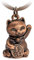 FABACH Porte-clés chat porte-bonheur Maneki Neko - Joli chat porte-bonheur - Pendentif en métal - Cadeau, or rose antique, Taille unique, Élégant avec or rose antique
