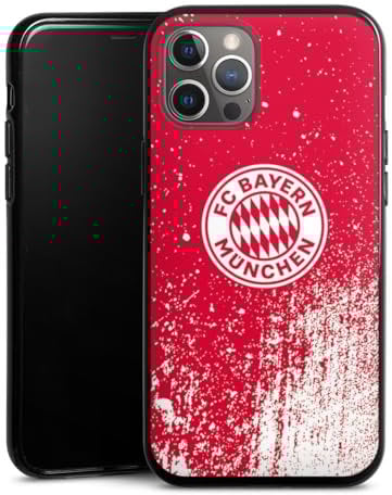 Silikon Hülle kompatibel mit Apple iPhone 12 Pro Max Case schwarz Handyhülle FC Bayern München Offizielles Lizenzprodukt FCB