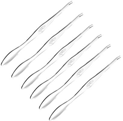 Angoily 6 Piezas Tenedores de Mariscos de Acero Inoxidable Utensilios para marisco Selecciones de Langosta Cocina Picnic Mariscos Herramientas Plateado
