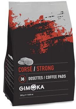 Gimoka Cápsulas Monodosis, Mezcla de Café Strong, intensidad 12/12-36 Cápsulas – Compatibles con Máquinas de Café Senseo - Producido en Italia