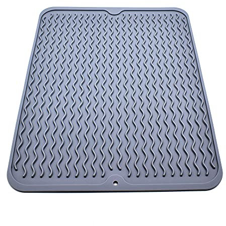 Tumtanm Tappetino scolapiatti in silicone, pieghevole, 40,5 x 30,5 cm, tappetino scolapiatti ecologico, resistente al calore, lavabile in lavastoviglie