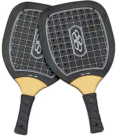 BigBuy Outdoor-S2405500 Palas de Playa con Pelota, Negro, Color (S2405500)