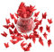 WANDIC Origami-Papier-Kraniche, handgefertigt, gefaltet, Origami-Papier, Girlande für Hochzeit, Party, Hintergrund, Heimdekoration, Rot, 100 Stück