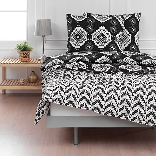 Mixibaby Bettwäsche Bettgarnitur Bettbezug Baumwolle 135x200 155x220 200x200 200x220 Modern, Größe:200 x 220 cm, Design Bettwäsche:Katniss D7