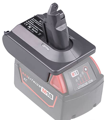 TPDL Adapter for Dyson V6 Hoover for Milwaukee 18V Battery Convert to V6 Cordless Handheld Vacuum Cleaner Battery DC58 DC59 DC72 SV05 SV07 SV09(Only Adapter)
