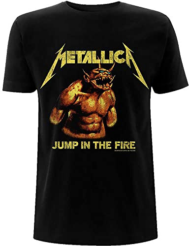 Rock Off Metallica 'Jump in The Fire Vintage' (Black) T-Shirt (XX-Large)