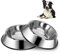 Nobleza 2 Pack Stainless Steel Metal Large Dog Bowls - 790ml, 25.3 cm/ 10 in Diameter Dog Bowl Large Dogs Water Food Feeding Bowls with Non Slip Base Pet Food Bowl for Dogs
