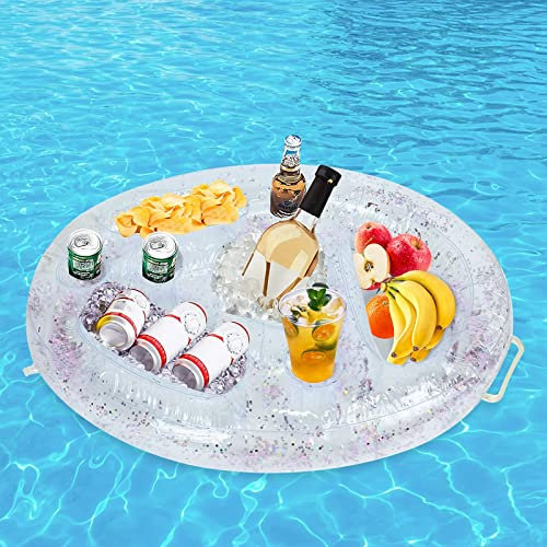 GothicBride Porte-gobelet gonflable 2 en 1 - 8 trous - Pour piscine, fête, piscine, plage, fête à thème