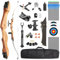 Bogenschießen Recurve Bogen und Pfeile Set 66/68/70 Zoll Erwachsene Wettbewerb Bogen 14-40lbs Sportbogen Langbogen für Jugend Erwachsene Outdoor Training Schießen (20lbs/66, Weiß)