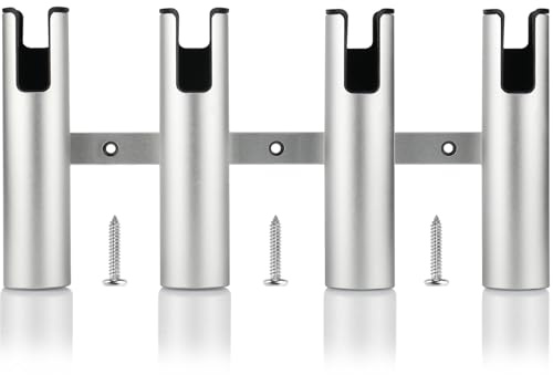 Marinebaby Aluminium-Angelboot-Rutenhalter, 3/4-Verbindungsrohr, Aluminium-Rutenhalter, Anzug für Boote und Yacht, Silber (Silber 4 Röhren)