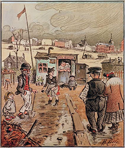 Kunstdruck/Poster: Heinrich Zille In der Laubenkolonie - hochwertiger Druck, Bild, Kunstposter, 65x75 cm